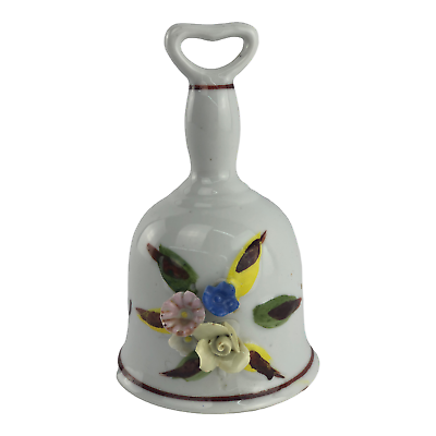 #ad Vintage Collectible Porcelain Bell Capodimonte Floral Design $5.99