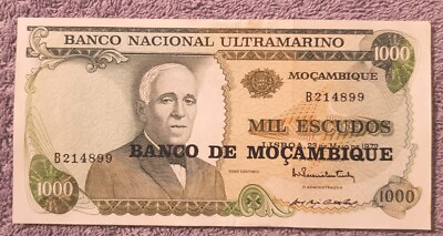 #ad It. # I 75 Mozambique 1000 escudos 1976 pick #119 One Note $2.99