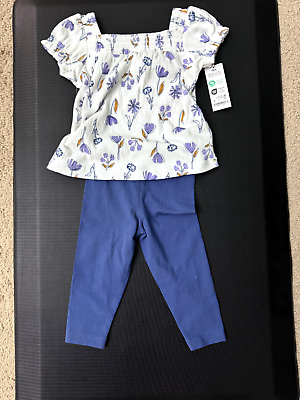 #ad Carter#x27;s Just One You Baby Girl Size 12M Floral Top amp; Bottom Set 2 Pieces Blue $7.99