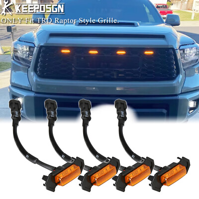 #ad 4PCS LED Grill Light Marker Kit For Toyota Tundra Aftermarket RAPTOR Style Grill $19.43