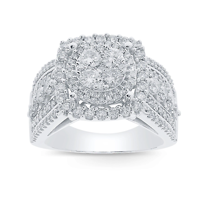 #ad 10K WHITE GOLD 2.25 CARAT WOMEN REAL DIAMOND ENGAGEMENT RING WEDDING RING BRIDAL $980.00