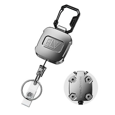 #ad ELV Retractable Holder: Heavy Duty Tactical Metal Retractable Keychain Reel w... $18.39