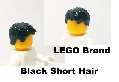 #ad LEGO Dark BLACK Boy Hair Short Bangs Messy Cute Sassy Girl Unisex Person Figure $1.52