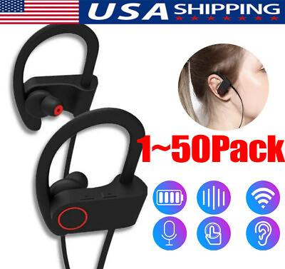 #ad Waterproof Bluetooth 5.0 Stereo Sport Wireless Headphones in Ear Headset lot USA $28.79