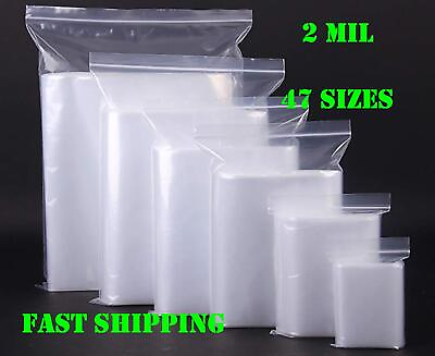 #ad Clear Reclosable Zip Seal Bag Plastic 2 Mil Lock Bags Jewelry Zipper Baggie 2Mil $343.49