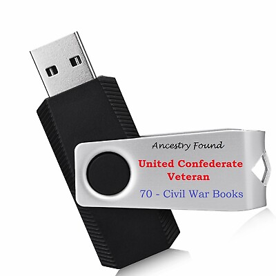 #ad UNITED CONFEDERATE VETERANS History Civil War 70 Books USB Flash Drive $10.95