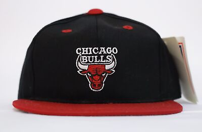 #ad Chicago Bulls NBA Unisex Kids Logo 7 6 Panel Flat Bib Cap CL8 Red Black OSFM $15.29