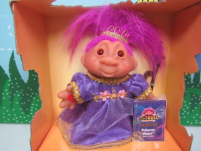 #ad PRINCESS VIOLET 5quot; Dam Totally Troll Doll NEW IN PACKAGE Rare $34.95