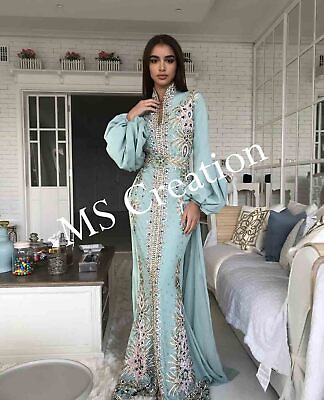#ad Sale Unique Royal African Crystal Work Moroccan Dubai Kaftan Wedding Dress $141.00