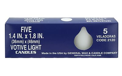 #ad 15 Hour Unscented Votive Candles Box of Five Votives $13.51