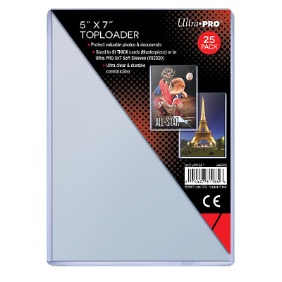 #ad Pack of 25 Ultra PRO 5X7 Clear Rigid Standard 5quot; X 7quot; Top Loaders 81184 $23.80