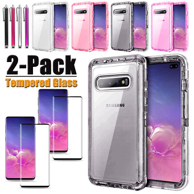 #ad Clear Case For Samsung Galaxy S10 S10e S10 Plus Cover Glass Screen Protector $10.95