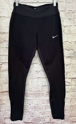 #ad Nike Shield Running Leggings Womens Black Size Small Ankle Zipper $31.50