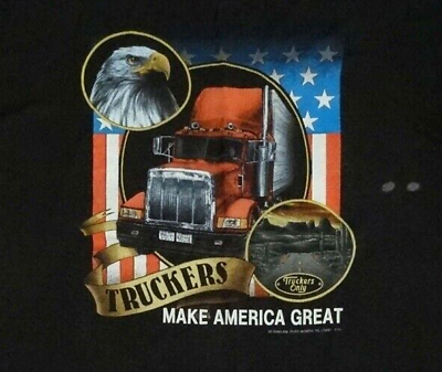 #ad Vintage 3D Emblem Truckers Only Make America Great Shirt Eagle USA Flag $199.99