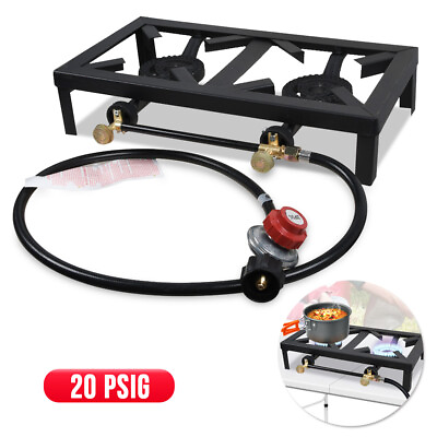 #ad Portable Propane Cooker 2 Burner Gas Outdoor Camping Stove BBQ Grill amp; Hose $53.00