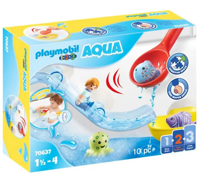 #ad Playmobil 1.2.3 Aqua Water Slide with Sea Animals 10pc Developmental Bathtub Toy $32.96