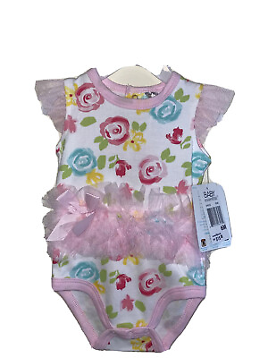 #ad NWT Baby Essentials Baby Girl TuTu Bodysuit One piece Newborn Baby Shower $8.99