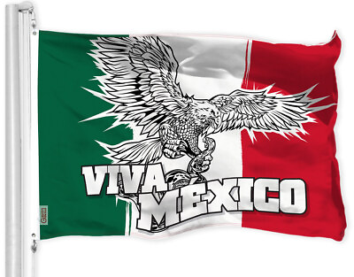 #ad G128 Mexico Mexican Viva Mexico Flag 3x5 Ft Printed 150D Polyester $12.99