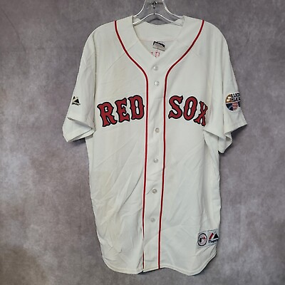 #ad Rare VTG Majestic Boston Red Sox Jason Varitek 33 2007 World Series Jersey XL $59.99