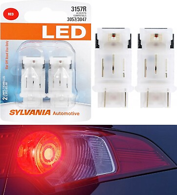 #ad Sylvania LED Light 3157 Red Two Bulbs Brake Stop Tail Park Rear Replace Lamp Fit $20.00
