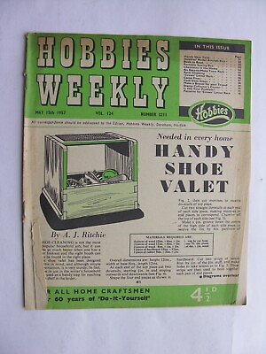 #ad HOBBIES WEEKLY 1957 3211 Shoe Valet Portable Sewing Box Camp Fires Toast Rack GBP 6.00