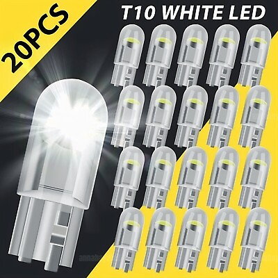 #ad 20x LED License Plate Interior Light Bulb Super White T10 194 168 W5W 2825 6000K $3.99