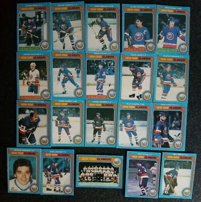 #ad NY ISLANDERS ISLES VINTAGE CARD LOT OF 20 GRETZKY first year NHL 1979 O PEE CHEE $200.00
