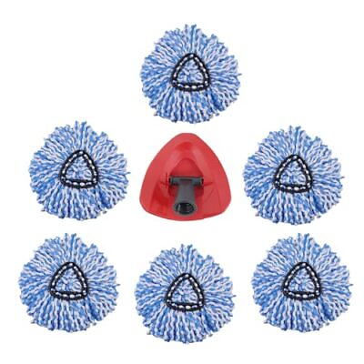 #ad 6 Pack Spin Mop Head Replacement with 1 Mop Base Compatible with Ocedar 2 Tan... $26.95