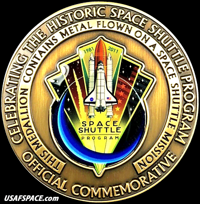 #ad SPACE SHUTTLE COMMEMORATIVE NASA COIN MEDALLION CONTAINING FLOWN SHUTTLE METAL $19.95