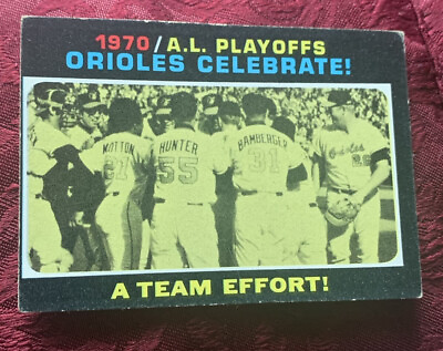 #ad 1971 Topps Baseball #198 AL Playoffs Orioles Celebrate $2.95