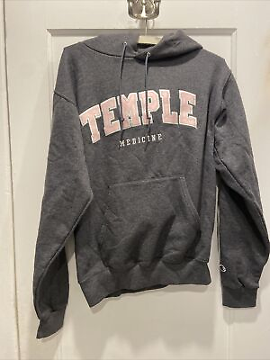 Temple University School Of Medicine champion Gray Pullover Hooded Sweatshirt S $22.99