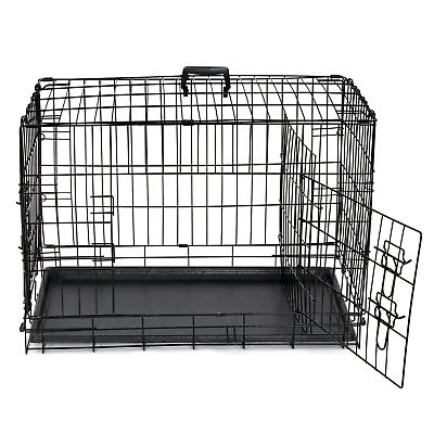 #ad Dog Cage 30quot;Pet Kennel Cat Rabbit Folding Steel Crate Animal Playpen Wire Metal $40.58
