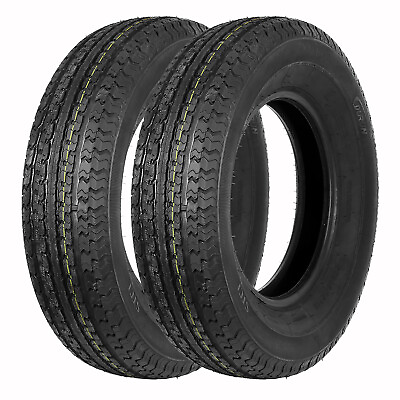 #ad Set of 2 Radial Trailer Tire ST205 75R15 205 75 15 8 Ply Load Range D LRD $129.99