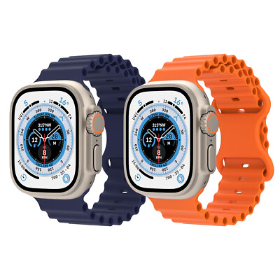 #ad For Apple Watch Series Ultra 2 9 8 7 SE 6 iWatch 49mm Ocean Silicone Strap Band $7.95