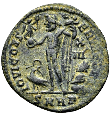 #ad AA: Roman Coin. Crispus Caesar 317 326. Heraclea Follis AE. VF Bust a1586 $19.99