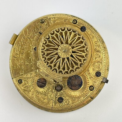 #ad Antique 18th Century Verge Pocket Watch Movement Nelson London 4.6cm GBP 149.00