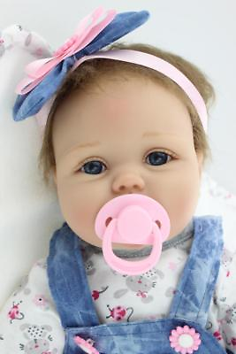 #ad silicone vinyl reborn baby dolls lifelike 22in. newborn handmade doll child gift $113.05