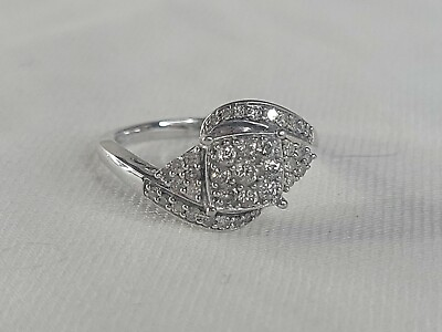#ad 10K White Gold 0.50 CTTW Diamond Wedding Engagement Ring Size 7 MSRP $1200 $206.22