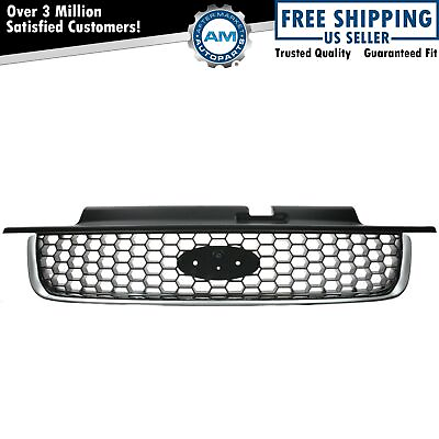 #ad Front End Grille Grill Chrome amp; Black NEW for 01 04 Ford Escape $43.37