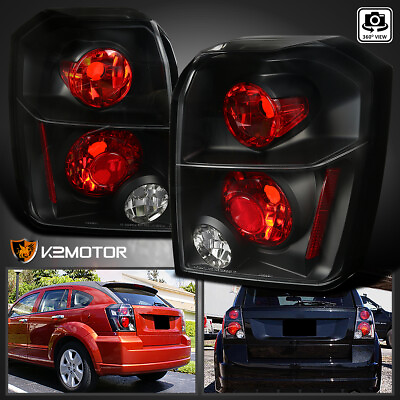#ad Black Fits 2007 2012 Dodge Caliber R T SE SXT SRT4 Tail Lights Brake Lamps Pair $94.38