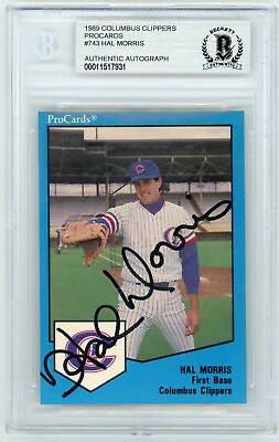 #ad HAL MORRIS 1989 ProCards #743 Clippers Signed Certified Autograph Beckett BAS $42.95