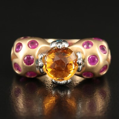 #ad Hand Made Custom Italian Designer Ring Diamond amp; Gemstone 14K Gold $1950.00