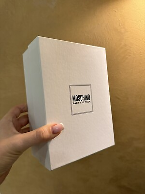 #ad Moschino Empty Shoe Kids Paper Box White 6*8*3.25 Pre Owned $15.99