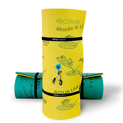 #ad Aqua Lily Pad 15 Ft Bullfrog Water Playground Floating Foam Island Green Yellow $674.99