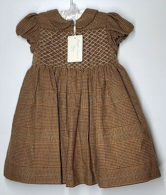 #ad $295 RALPH LAUREN Infant GIRLS 3 Month Dress Bottoms BROWN PLAID 2 PIECE Set 3M $194.99