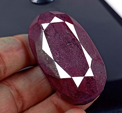 #ad #ad Mother’s Day Sale 370 Ct Certified Natural Red Ruby Oval Cut Loose Gemstone AKU $16.99