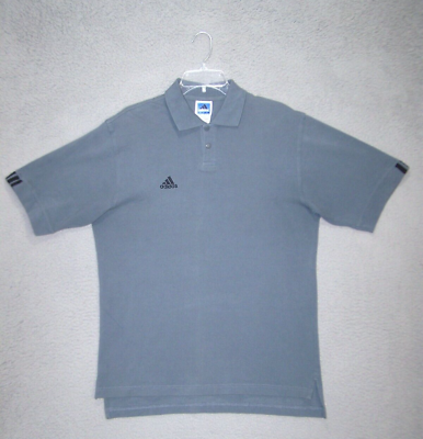 #ad Adidas Polo Shirt Adult Small Gray Short Sleeve Athletic Sport Casual Logo Mens $14.06