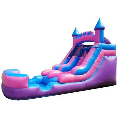 #ad Pogo Commercial Water Slide Inflatable Pool Slide Pink Kids Jumper With Blower $1139.99