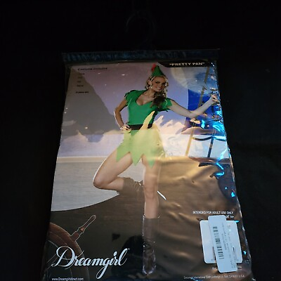 #ad Dreamgirl Pretty Pan Adult Women#x27;s Halloween Costume Size X large Green $29.99