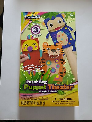 #ad Creative Kids Paper Bag Puppet Theater Jungle Animals NEW $4.99